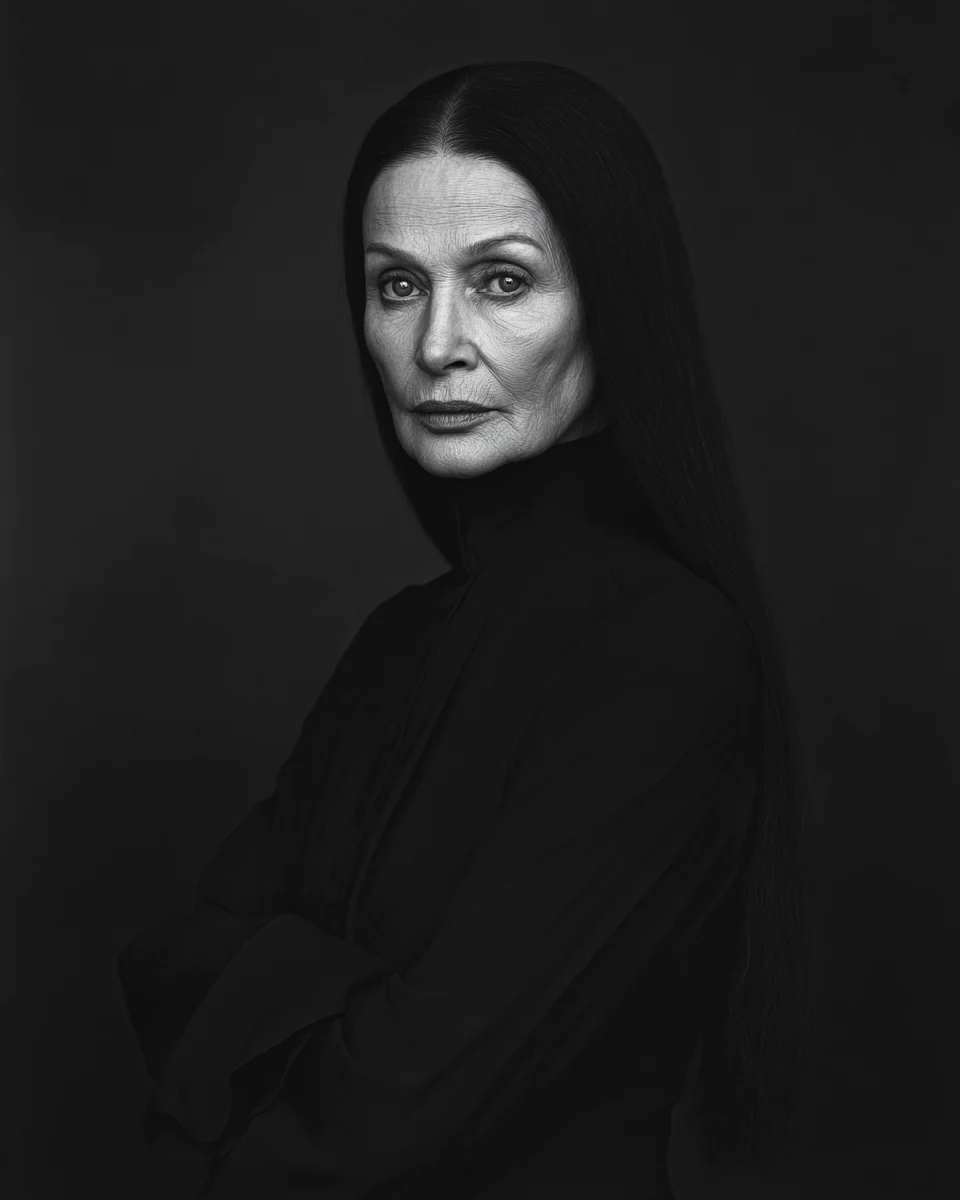 undated formal studio portrait, a woman of indeterminate age, the unsettling consistency across decades