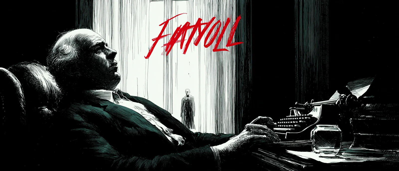 A Budapest scholar's apartment, 1981 — the FÁTYOL kill, rendered as a graphic-novel splash page