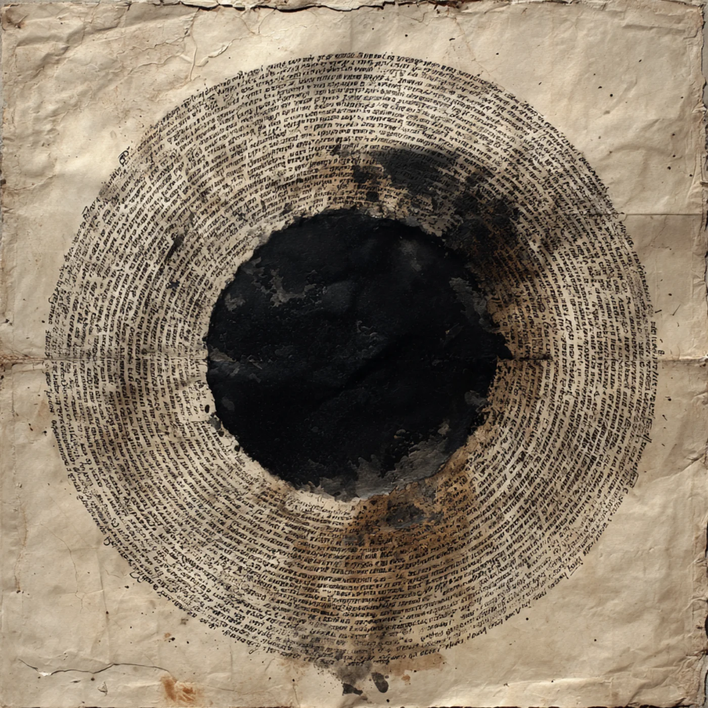 The Mark — a black circle in heavy India ink on aged parchment
